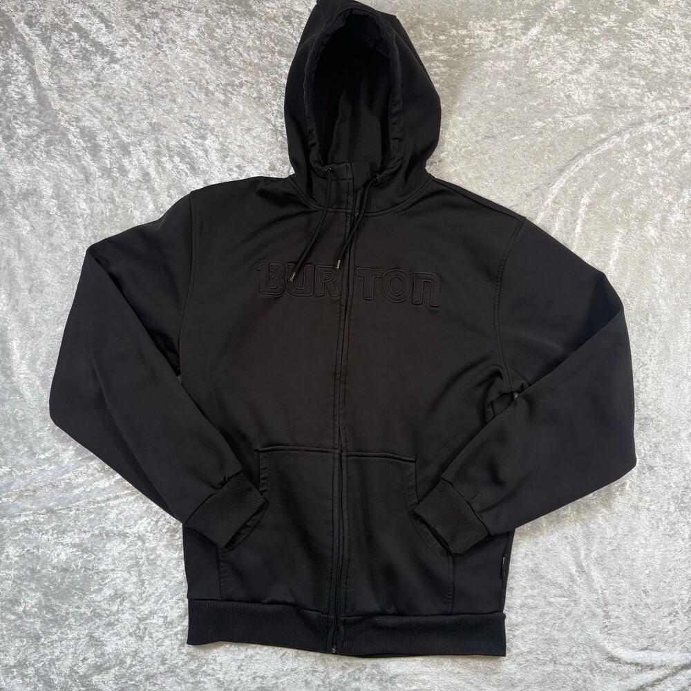 Burton Heavyweight Full Zip Black Mens Snowboard Medium Sweater